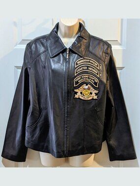 EUC Harley-Davidson Motorcycle Club LNR Nordstrom Women's Black Leather Jacket